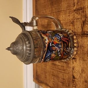 Vintage BMF N glass Stein with pub scene (made in West Germany)